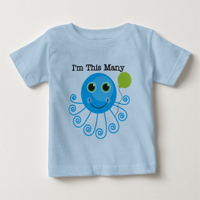Camiseta De Bebé Un pulpo soy estos muchos cumpleaños (Anverso)