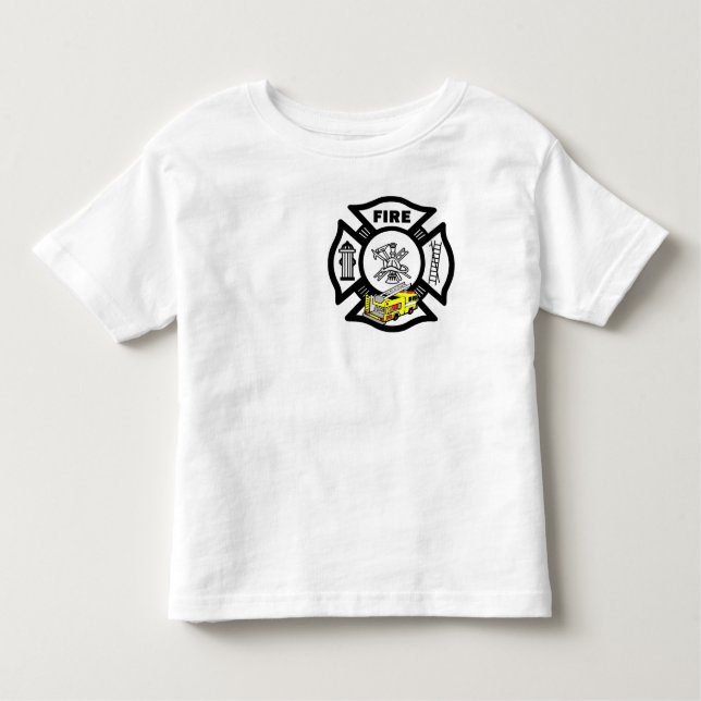 Camiseta De Bebé Un rescate amarillo del coche de bomberos (Anverso)