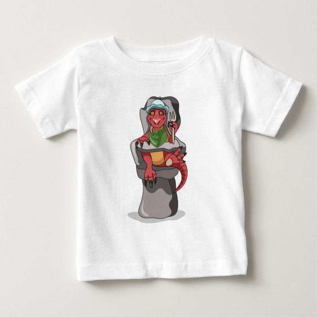 Camiseta De Bebé Un Rex Tyrannosaurus De Bebé Sentado En Una Alta S (Anverso)