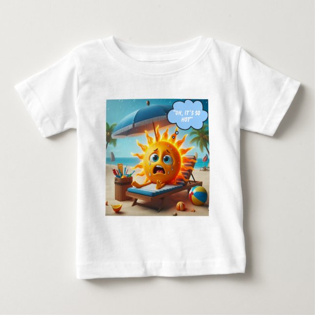 Camiseta De Bebé Un sol divertido en el Beach Design (Anverso)