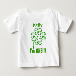 Camiseta De Bebé Un trébol afortunado V08 del 1r cumpleaños del a
