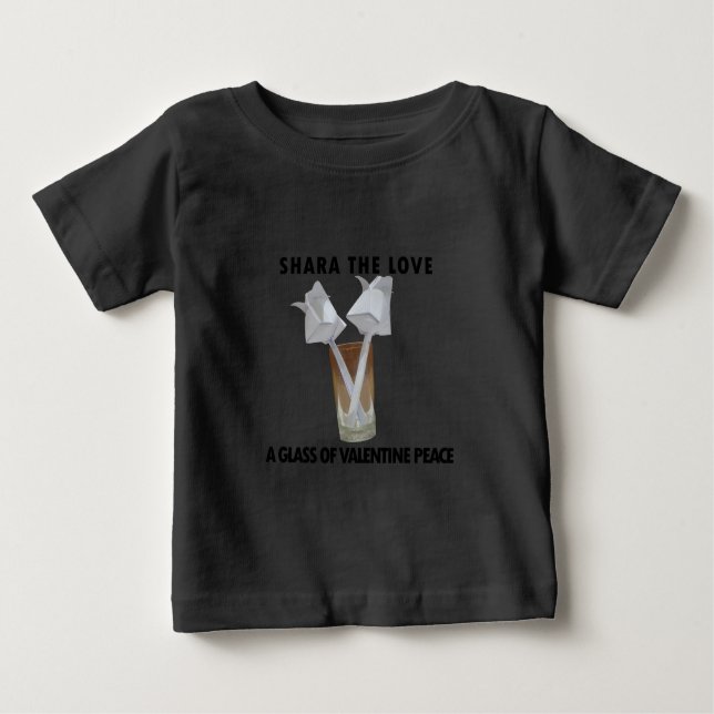 Camiseta De Bebé Un vaso de paz valentina. (Anverso)