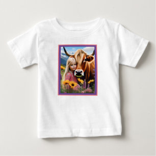 Camiseta De Bebé **"Un vínculo de las Highlands: una niña y su vaca