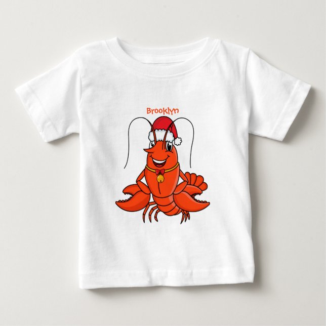 Camiseta De Bebé Una alegre langosta con Navidades gorra personaliz (Anverso)