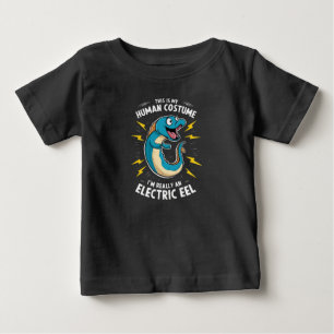 Camiseta De Bebé Una anguila eléctrica azul de dibujos animados