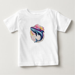 Camiseta De Bebé Una ballena nadando por el espacio