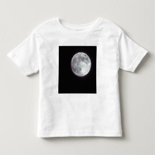 Camiseta De Bebé Una brillante luna llena en un cielo nocturno negr