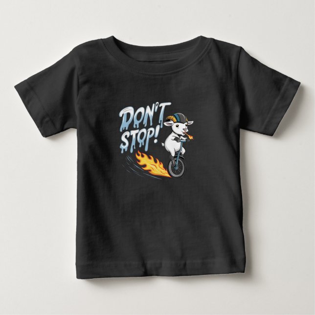 Camiseta De Bebé Una cabra montando un monociclo (Anverso)