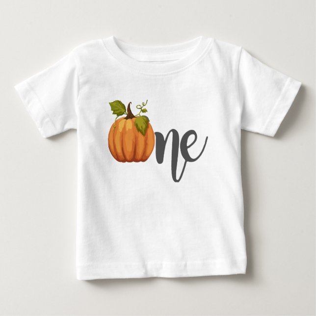 Camiseta De Bebé Una calabaza pequeña Halloween de cumpleaños (Anverso)