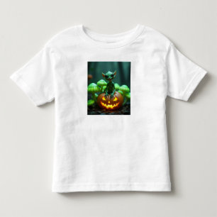 Camiseta De Bebé Una calabaza verde y un alienígena de Halloween