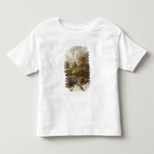 Camiseta De Bebé Una cascada en un paisaje rocoso, c.1660-70