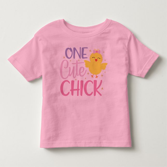 Camiseta De Bebé Una chica chica chica amarilla rosada y moderna (Anverso)