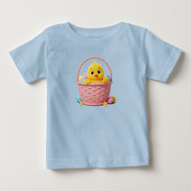 Camiseta De Bebé Una chica de Pascua en una canasta (Anverso)