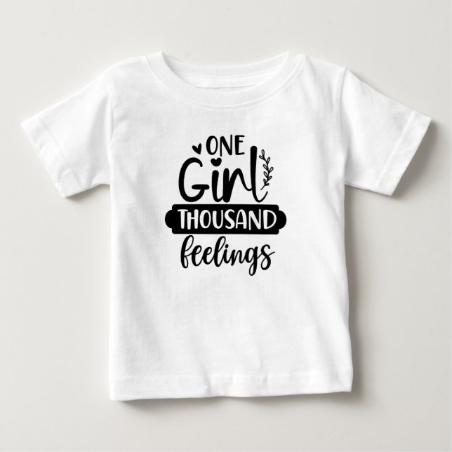 Camiseta De Bebé Una chica mil sentimientos Funny Baby's (Anverso)
