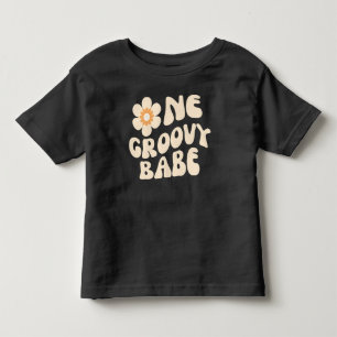 Camiseta De Bebé Una chica retro genial margarita años 70 cumpleaño