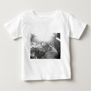 Camiseta De Bebé Una chica y su perro foto de B&W