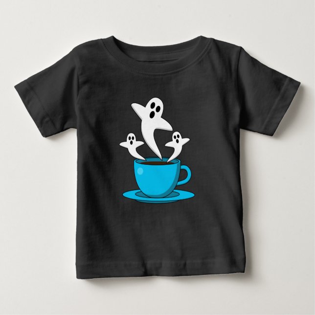 Camiseta De Bebé Una copa de café para fumar fantasma (Anverso)