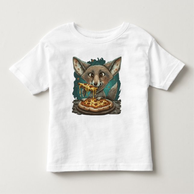 Camiseta De Bebé Una divertida pizza comiendo coyote (Anverso)