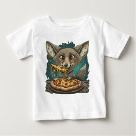 Camiseta De Bebé Una divertida pizza comiendo coyote