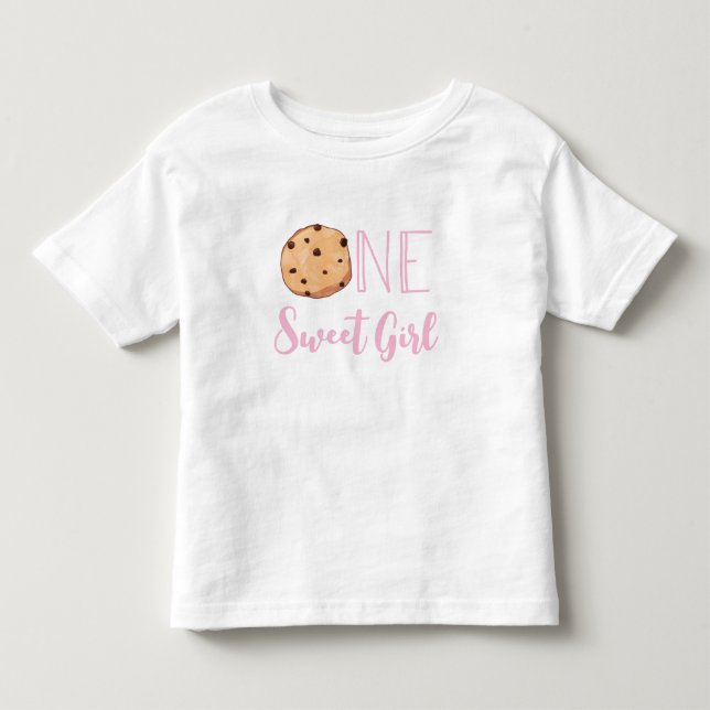 Camiseta De Bebé Una dulce niña Cumpleaños Galleta Rosa Cookie Birt (Anverso)