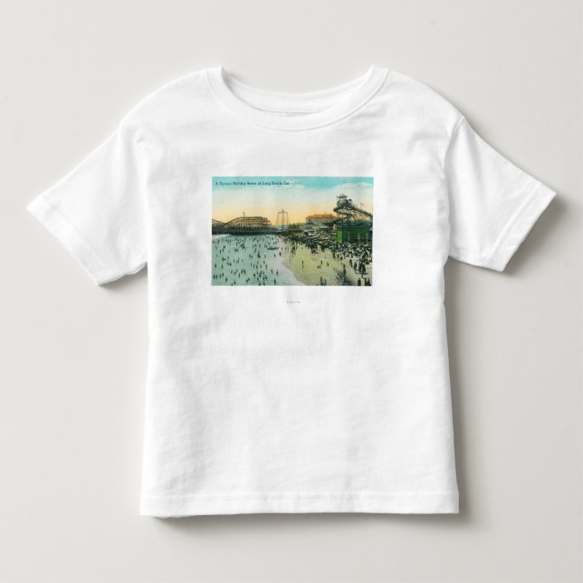 Camiseta De Bebé Una escena de baño típica en la playa (Anverso)