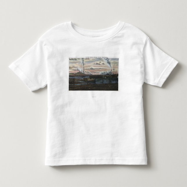 Camiseta De Bebé Una escena de la madera de construcción (Anverso)