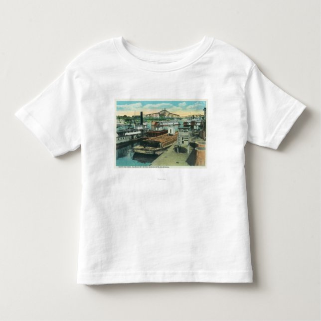 Camiseta De Bebé Una escena del envío del puerto en el río (Anverso)