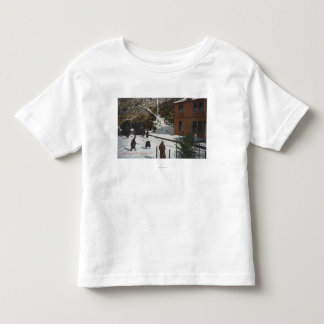 Camiseta De Bebé Una escena del invierno, adultos que juegan en