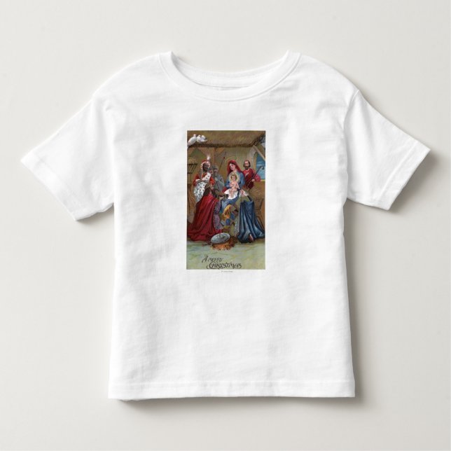 Camiseta De Bebé Una feliz escena de ChristmasNativity (Anverso)