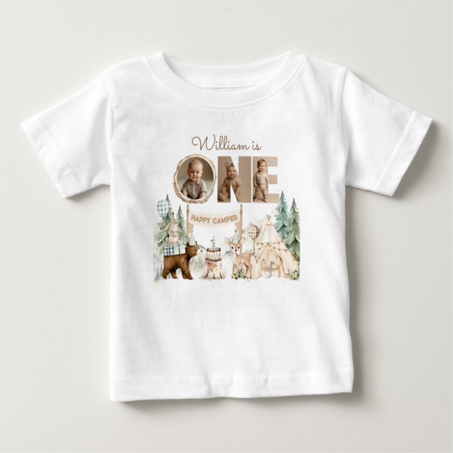 Camiseta De Bebé Una foto de cumpleaños del primer cumpleaños de un (Anverso)