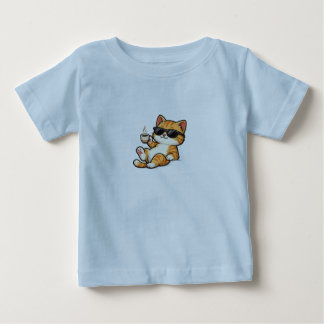 Camiseta De Bebé Una imagen linda de un gato en tu vestido.