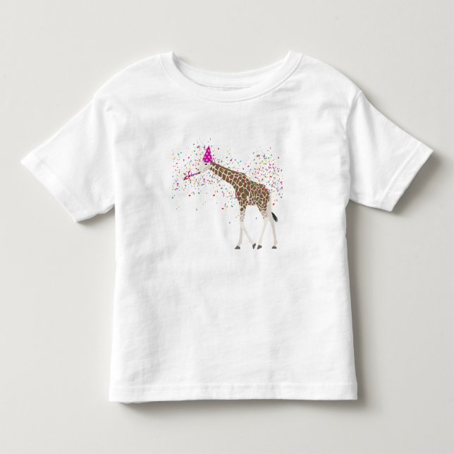 Camiseta De Bebé Una jirafa de fiesta de animales de Safari con un  (Anverso)