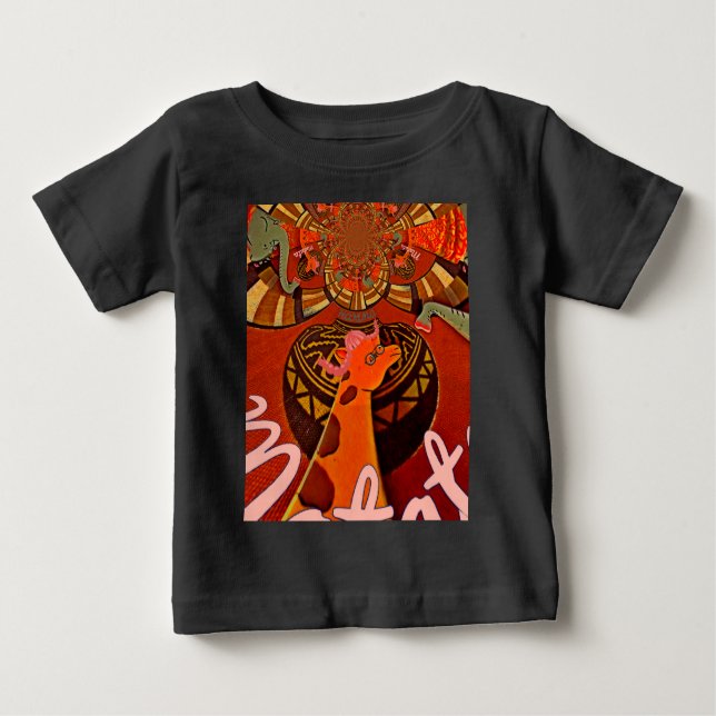 Camiseta De Bebé Una jirafa divertida: un encanto africano Kaleidos (Anverso)