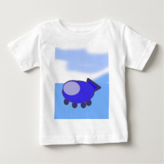 Camiseta De Bebé Una nave espacial azul suave en las nubes azules f