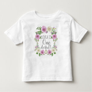 Camiseta De Bebé Una niña maravillosa acuarela Lavanda Flora