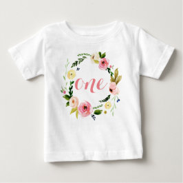 Camiseta De Bebé Una niña Personalizado Nena Watercolor Floral Wrea