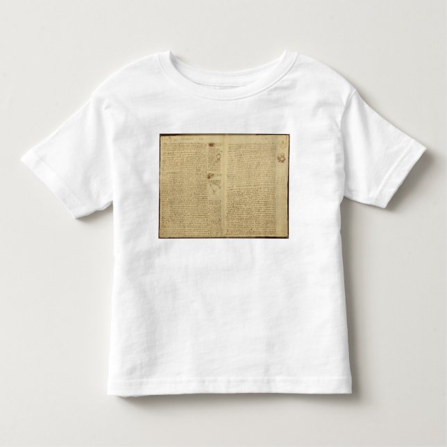 Camiseta De Bebé Una página del códice Leicester, 1508-12 (Anverso)
