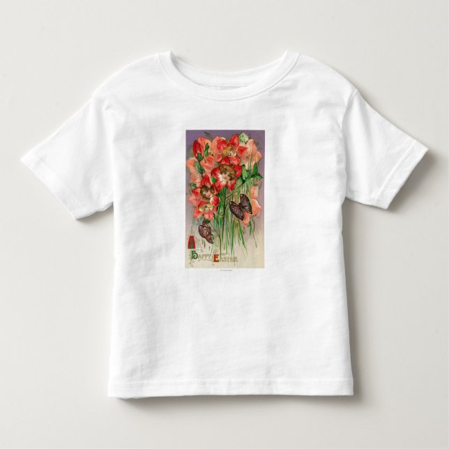 Camiseta De Bebé Una Pascua feliz con las flores principales de las (Anverso)