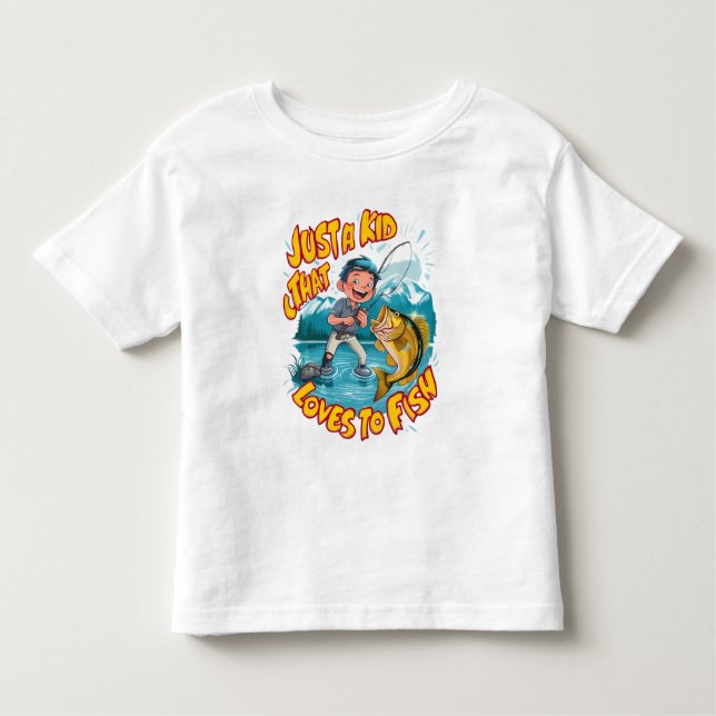 Camiseta De Bebé Una pasión de los niños por la pesca (Anverso)