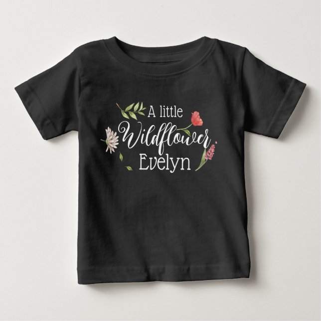 Camiseta De Bebé una pequeña bebé de flores silvestres (Anverso)