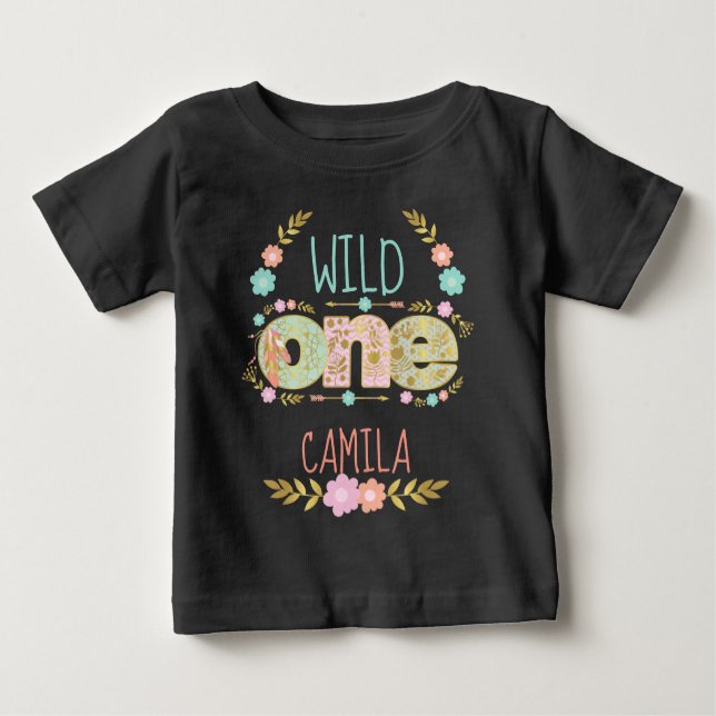 Camiseta De Bebé Una tribu salvaje | Chica de cumpleaños de Boho (Anverso)