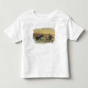 Camiseta De Bebé Una troika galopante del invierno en el amanecer