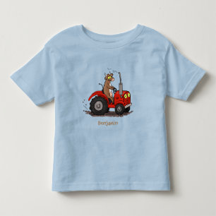 Camiseta De Bebé Una vaca feliz y linda conduciendo a un personaliz