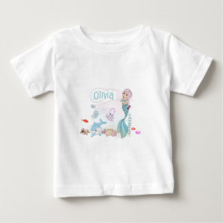 Camiseta De Bebé Under the Sea Sweet Mermaid Personalized