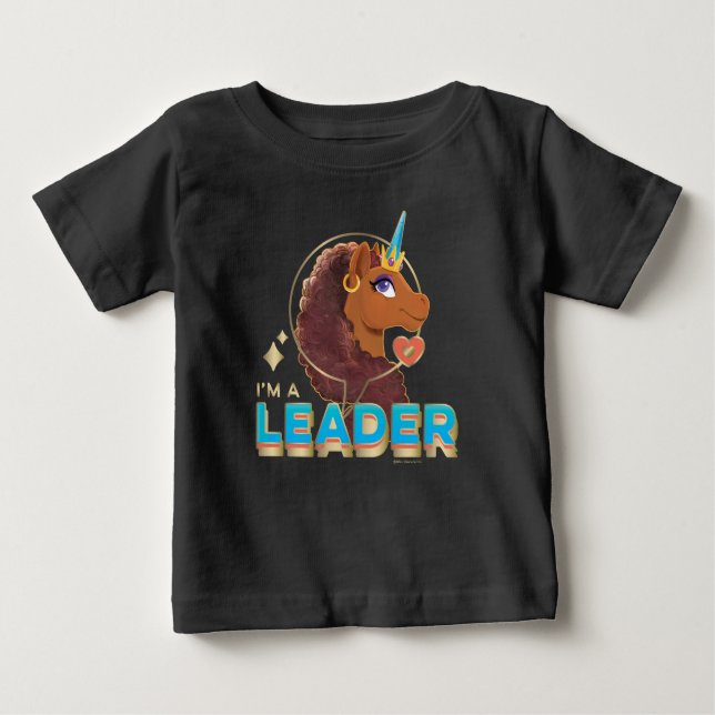 Camiseta De Bebé Único diseño de unicornio "Soy líder" (Anverso)