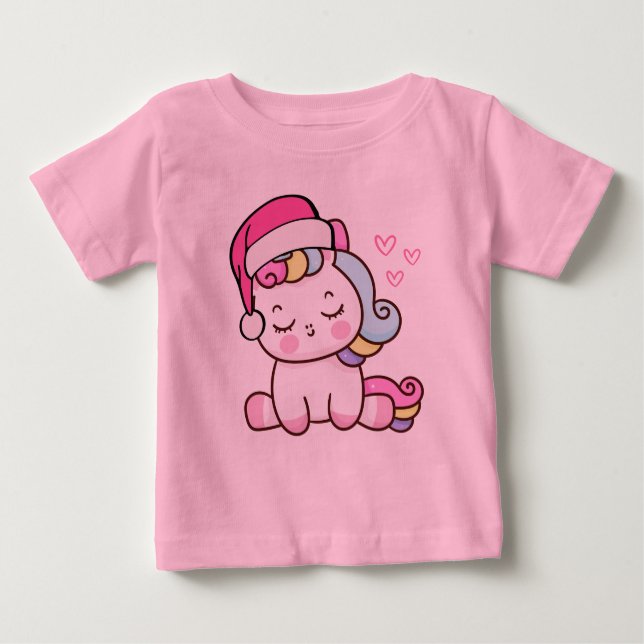 Camiseta De Bebé Unicorn navidades (Anverso)