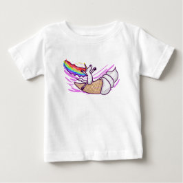 Camiseta De Bebé Unicorn Rainbow Riding Ice Cream Cone