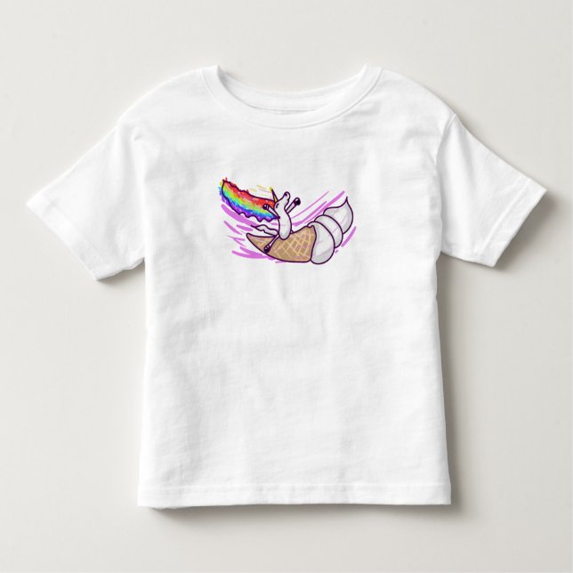 Camiseta De Bebé Unicorn Rainbow Riding Ice Cream Cone (Anverso)