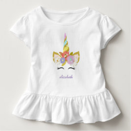 Camiseta De Bebé Unicorn Toddler Ruffle Tee