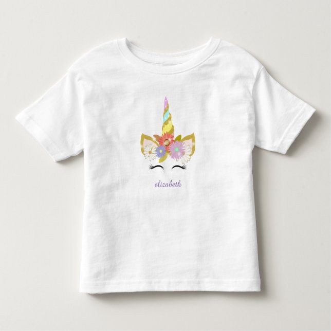 Camiseta De Bebé Unicorn Toddler Ruffle Tee (Anverso)